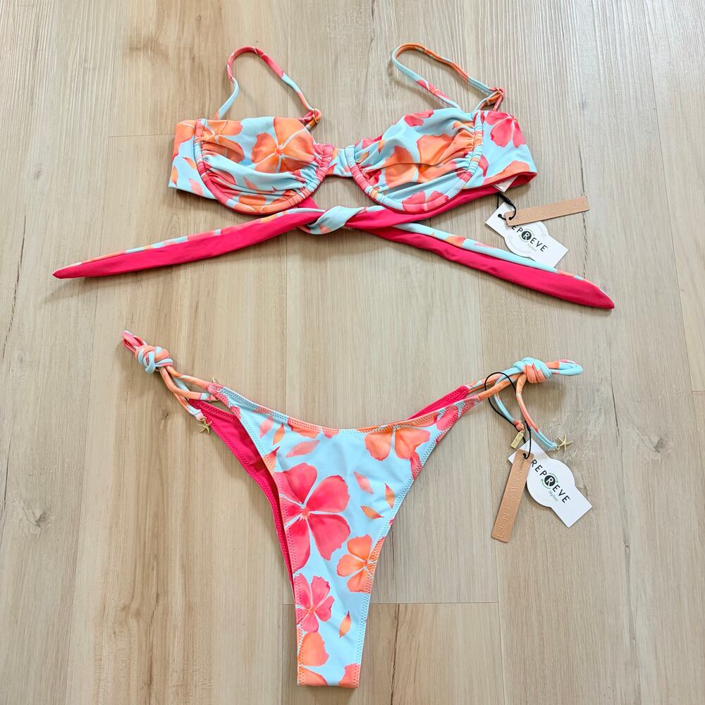 Leni Swims Sorbet Reversible Bikini Set Deia Top + Mila Bottom Size S